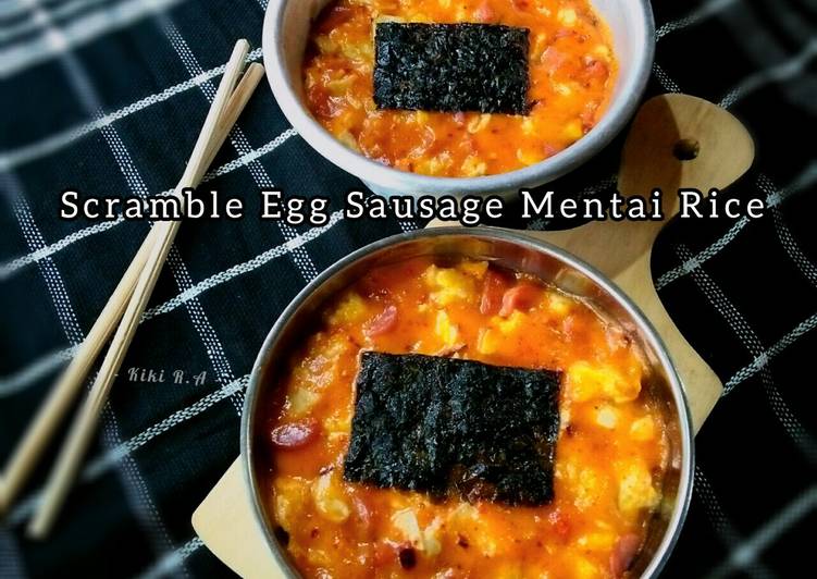 Cara Membuat Scramble Egg Sausage Mentai Rice Kekinian