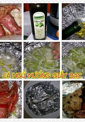Hình của món Cá Ngừ nướng giấy bạc.