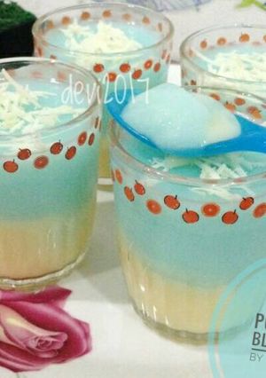 Foto resep Puding puyo blueberry with fla