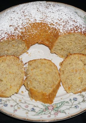 A picture of Banana Bread with Orange Zest.
