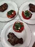Grilled Filets with Herb Butter and Caprese Tomatoes