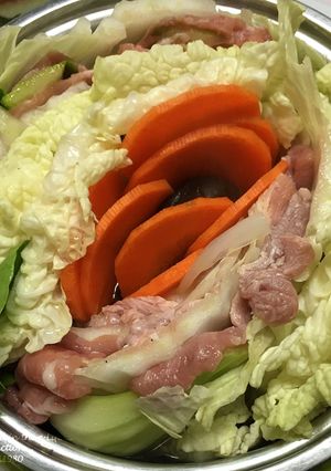 韓國千層火鍋~밀푀유나베【蒸健康寶寶鍋】 的食譜成品照片