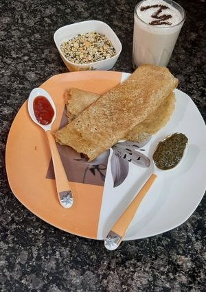 A picture of Quick breakfast recipe protine multigrain Dosa.