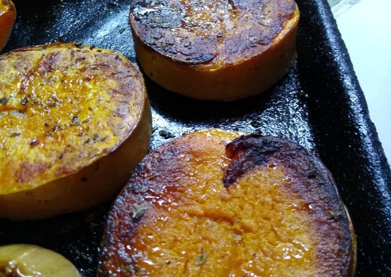 Calabazas al horno en rodajas con orégano