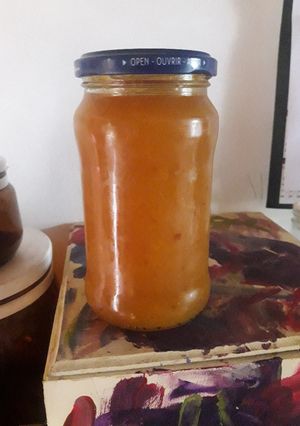 Una foto de Dulce casero de duraznos