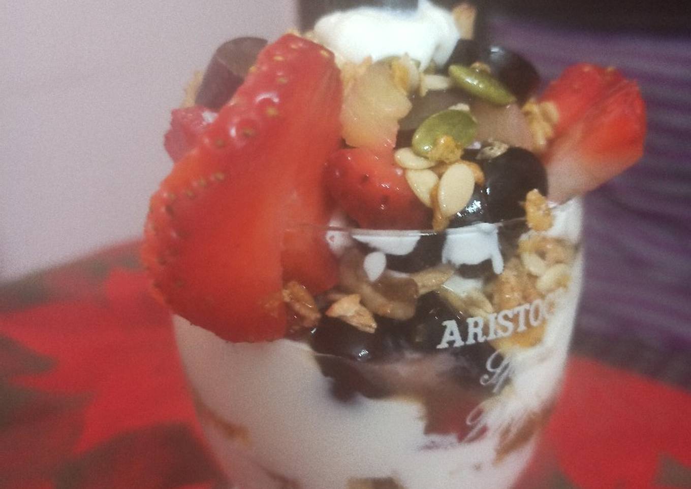 Healthy Walnut fruit and nut Parfait