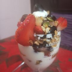 A picture of Healthy Walnut fruit and nut Parfait.