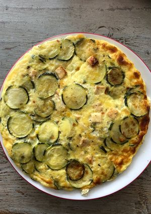 Une photo de Clafoutis courgettes et feta