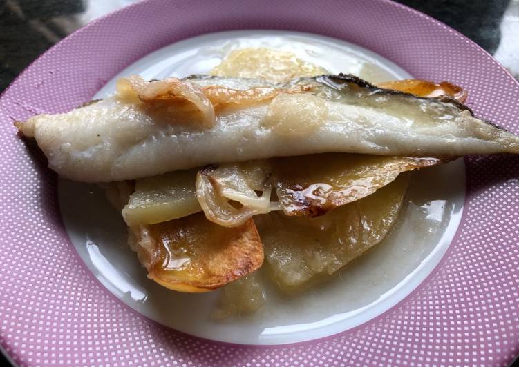 Lenguadina con patata panadera