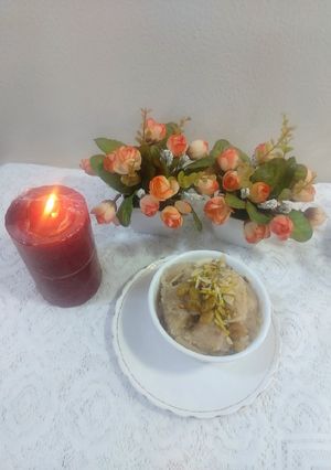 A picture of Semolina dry fruit halwa.