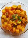 Mboga Ya Viazi Vitamu, Matoke Na Muhogo.. (Sweet Potato,Raw Banana And Cassava Curry)