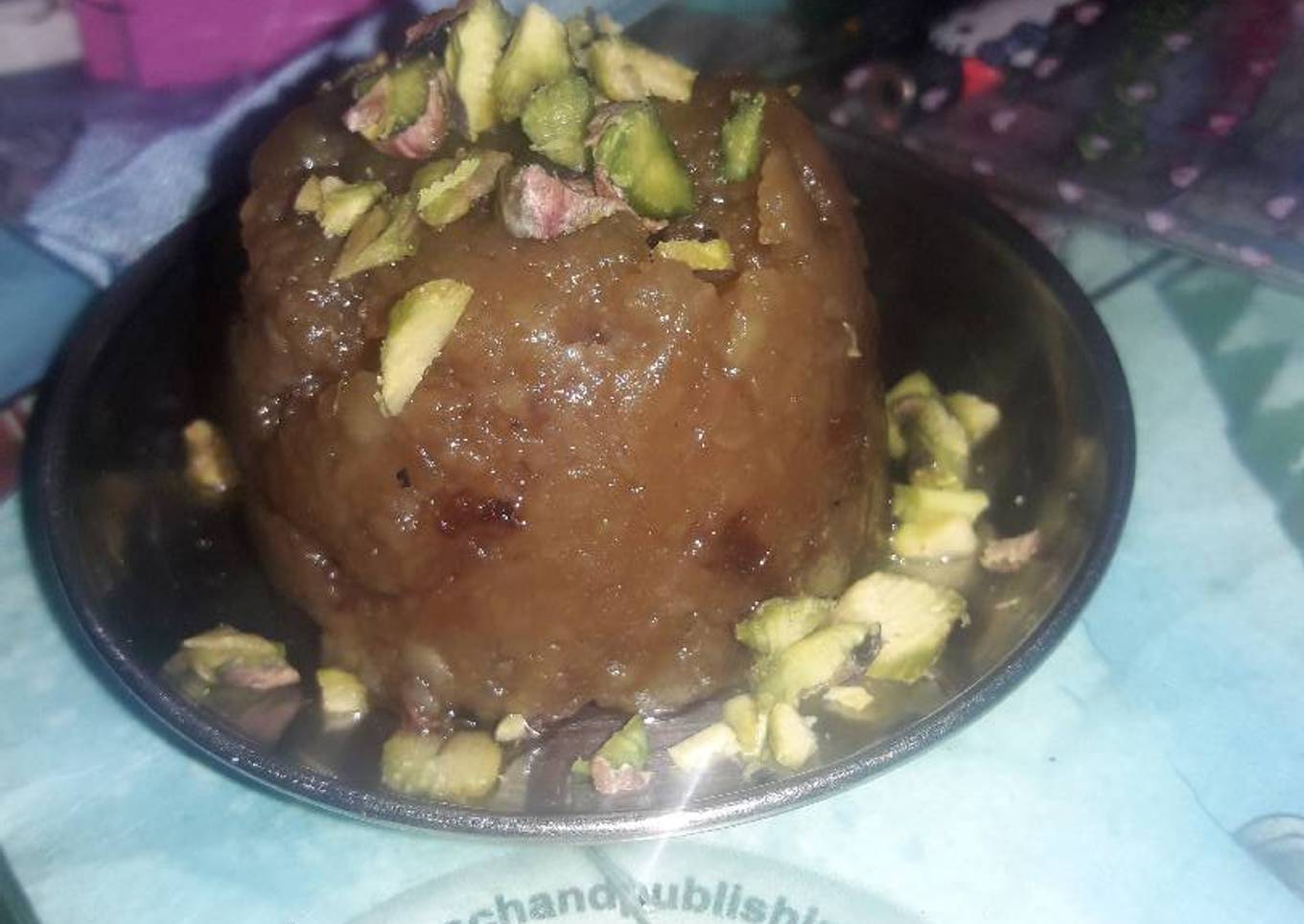 Potato halwa with jaggery