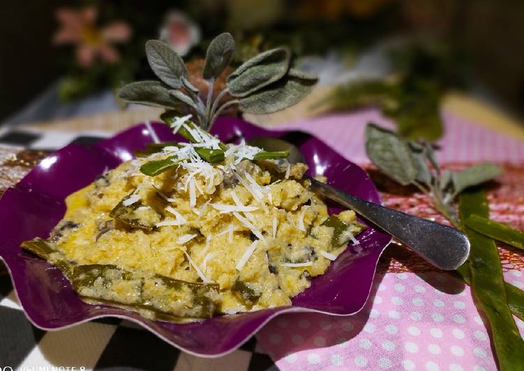 Keto-Risotto de Coliflor, Verduras y Queso de Oveja al Ras el Hanout