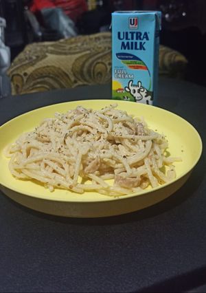 Foto resep Spaghetti Carbonara praktis tanpa telur