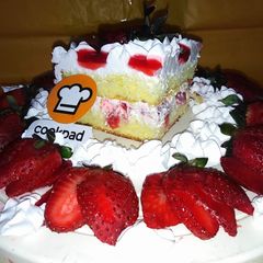 A picture of Strawberries cake.