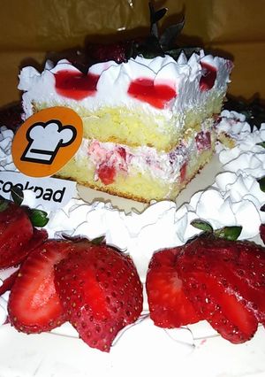 A picture of Strawberries cake.