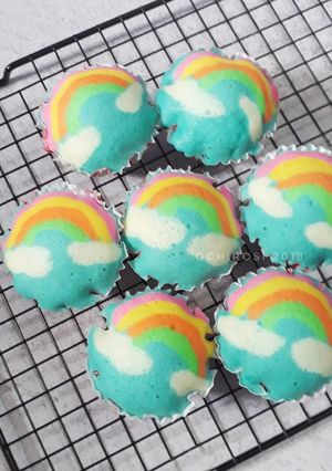 Foto resep Bolu Kukus Karakter (Rainbow)