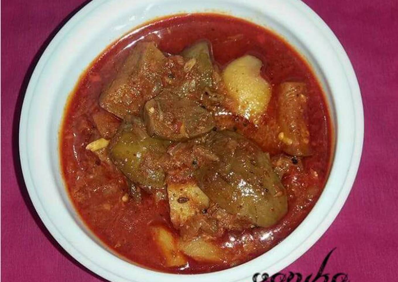 Baingan aloo (eggplants and potatoes)