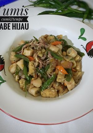 Foto resep Tumis cumi & tempe cabe hijau