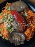 Ensalada fresca con berenjenas al escabeche