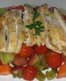 Pechuga de pollo a la plancha con salteado de verduras 