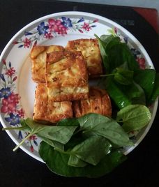 đậu hũ chiên sả