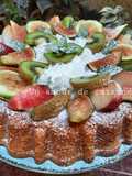 Moist Cake with Fresh Fruit and Whipped Cream 🥝🍑 🍰