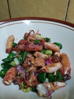 Foto resep Tumis cumi asin cabe ijo