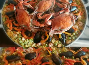 Una foto de Paella española