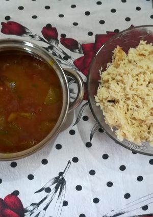 A picture of Kaddu ka dalcha and baghara khana.
