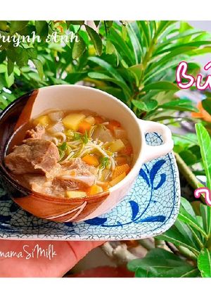 Hình của món Bún sườn chua rau củ - 7m+.