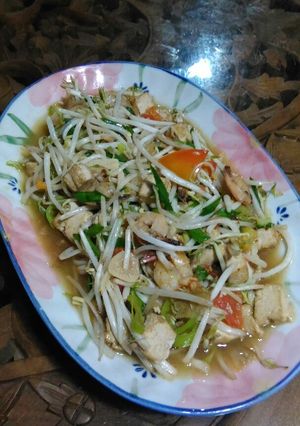 Foto resep Tumis Kecambah /tauge ikan asin,tahu,udang