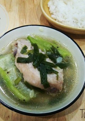 Hình của món Gà hấp mướp cho bé.