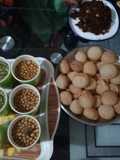 Homemade golgppe and spicey and meetha pani