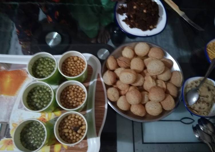 Homemade golgppe and spicey and meetha pani