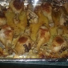 A picture of Baked Bisquick Crunchy Drumsticks.