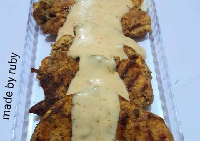 Recipe of Favorite Chicken steak with white sauce