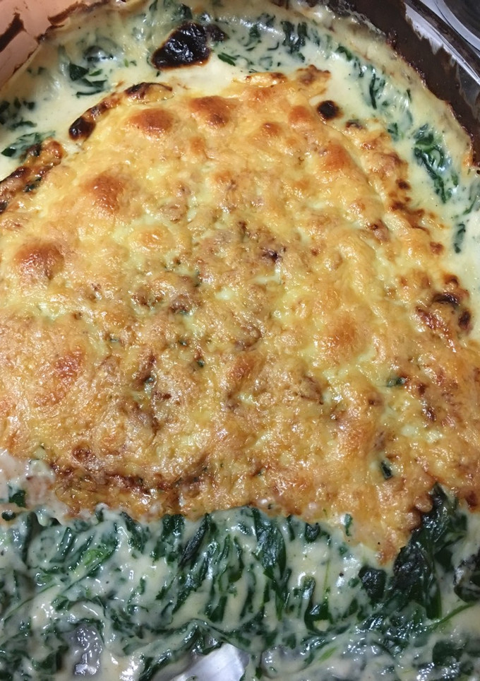 Una foto de Espinacas gratinadas con bechamel