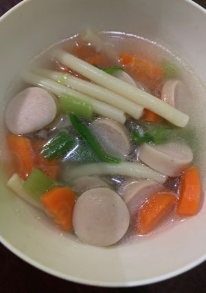Foto resep Sop sosis makaroni simpel