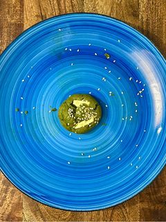 A picture of Matcha Sesame Cookies with White Chocolate.