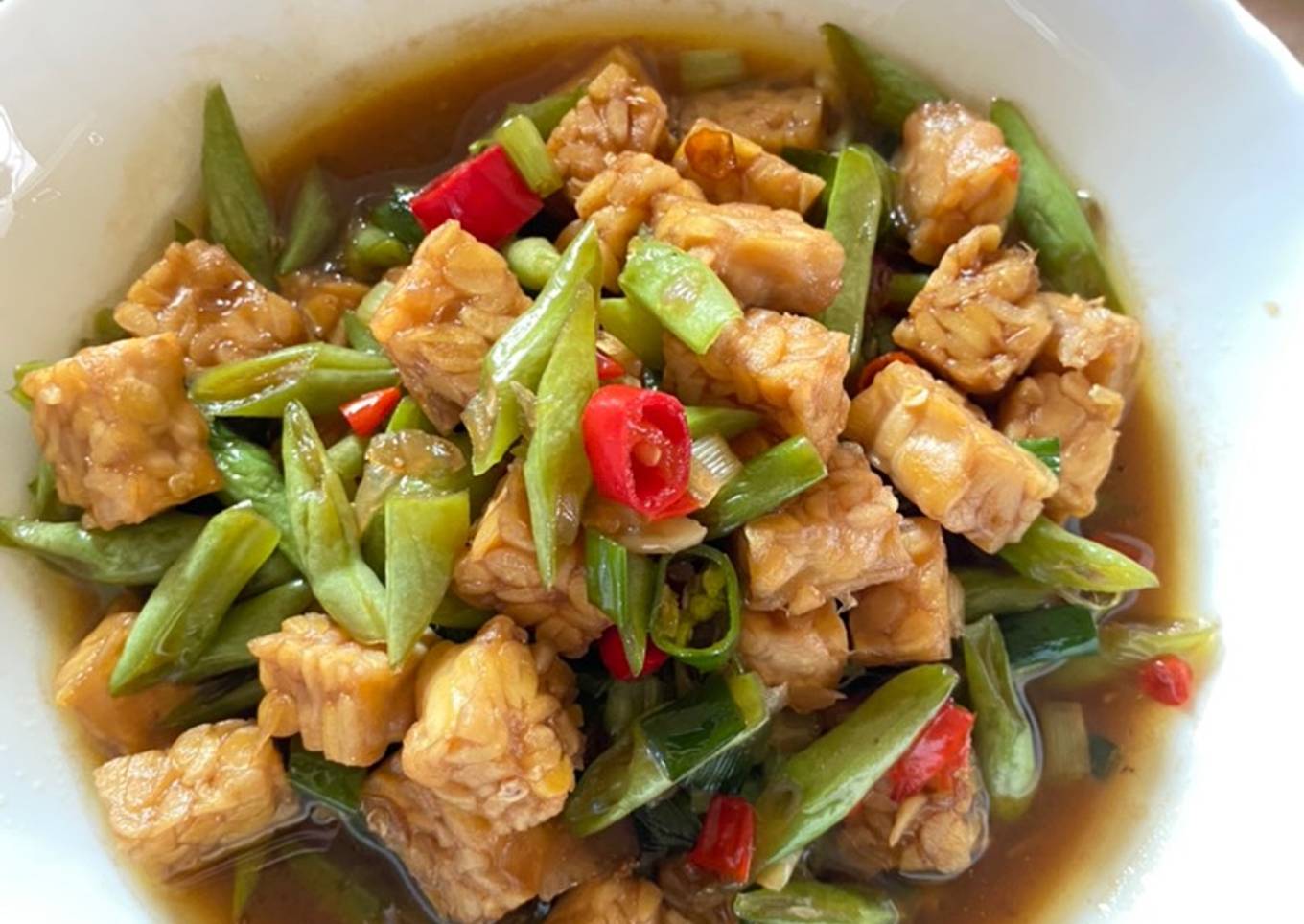 Tempe buncis masak kecap