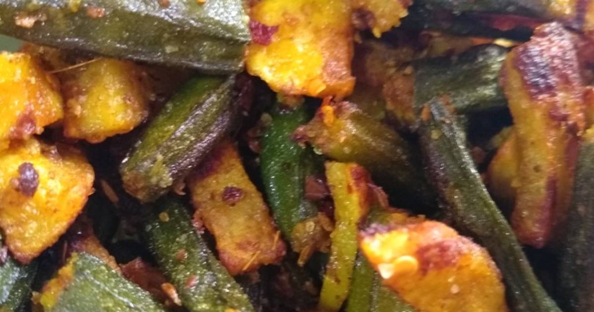 Kurkure Bhindi and Aloo Crunchy Lady's finger and Potatoes Recipe by Dr
