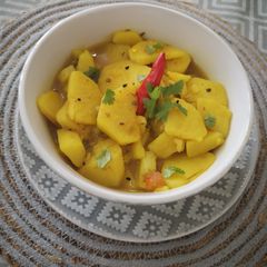 A picture of Aalo bhujia without oil.