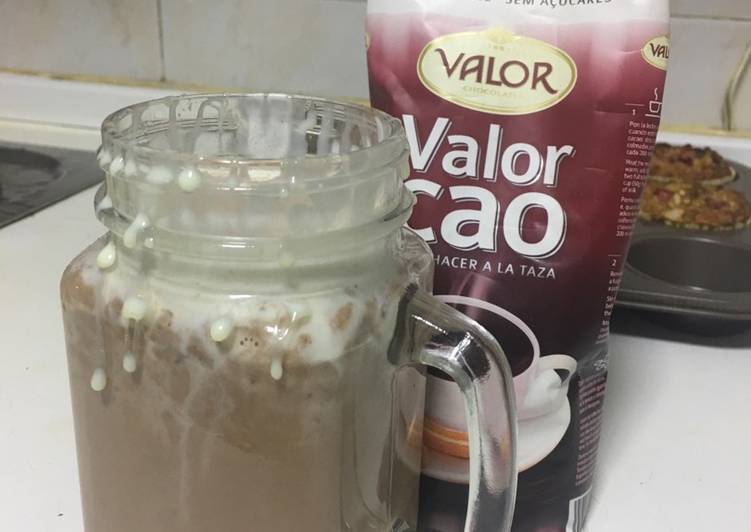 Chocolate caliente con toque de fresa