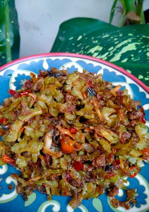 Foto resep Tumis pare + ebi