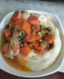 Pollito arvejado con puré