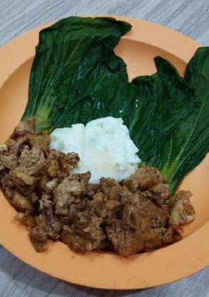 Foto resep Menu sehat rendah lemak 2 (pakcoy,telur ceplok rebus,tahu kecap)