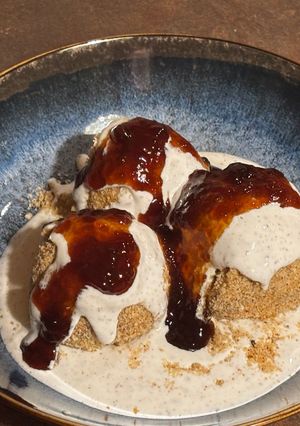 Aszalt szilvával töltött túrógombóc recept fotója
