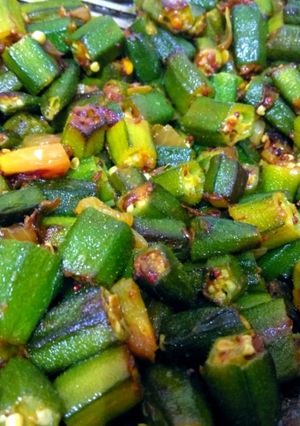 A picture of Bhindi ki sabji desi style ki.