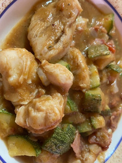 Una foto de Fajitas de Pollo con Calabazas en Salsa Verde